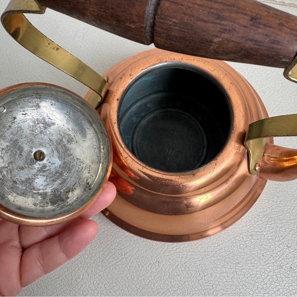 Vintage Portugal Copral Midcentury Copper Tea Kettle - Picture 9 of 13